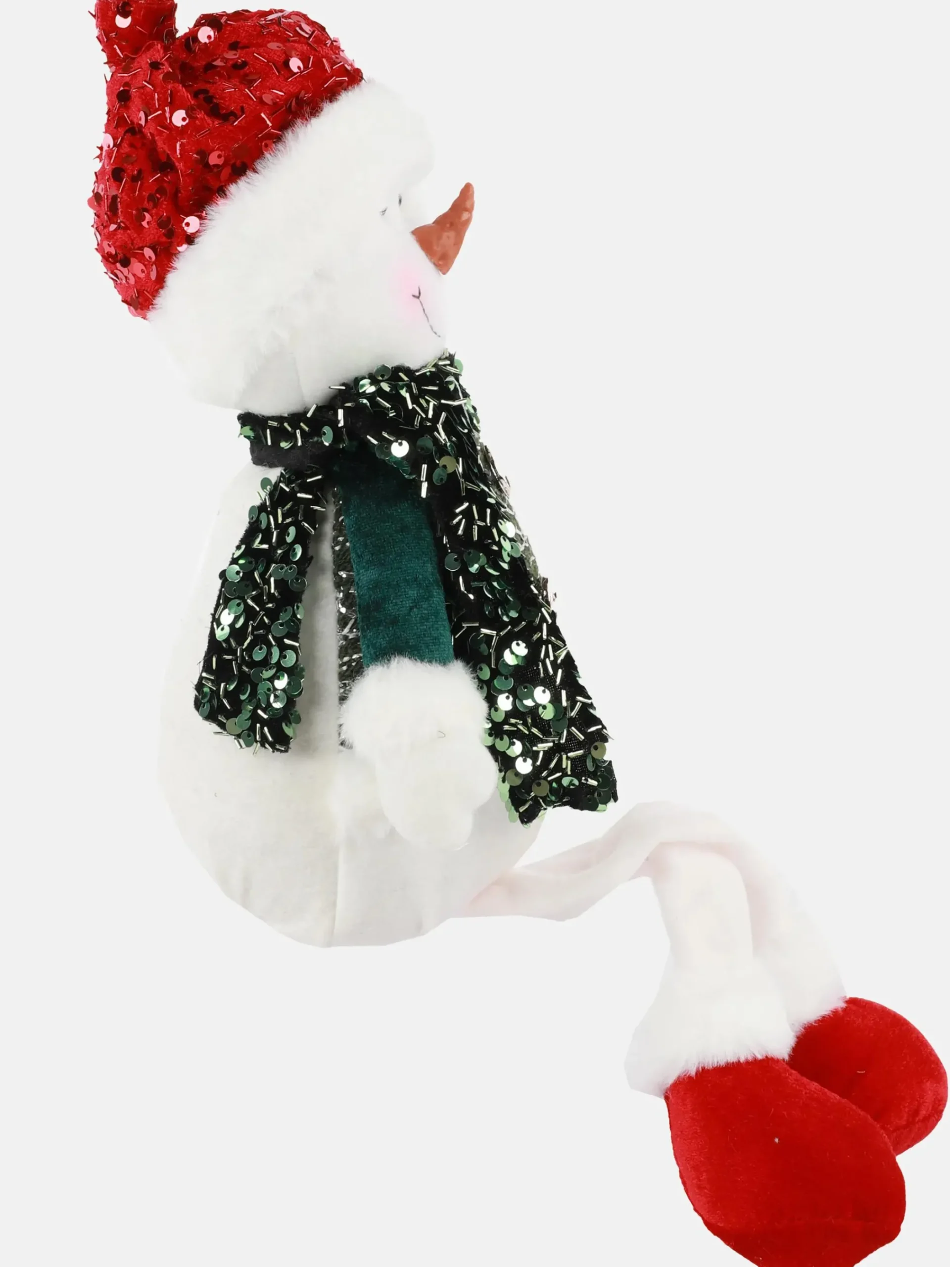 Weihnachten Schneemann mit Hängebeinchen 21x12x51cm