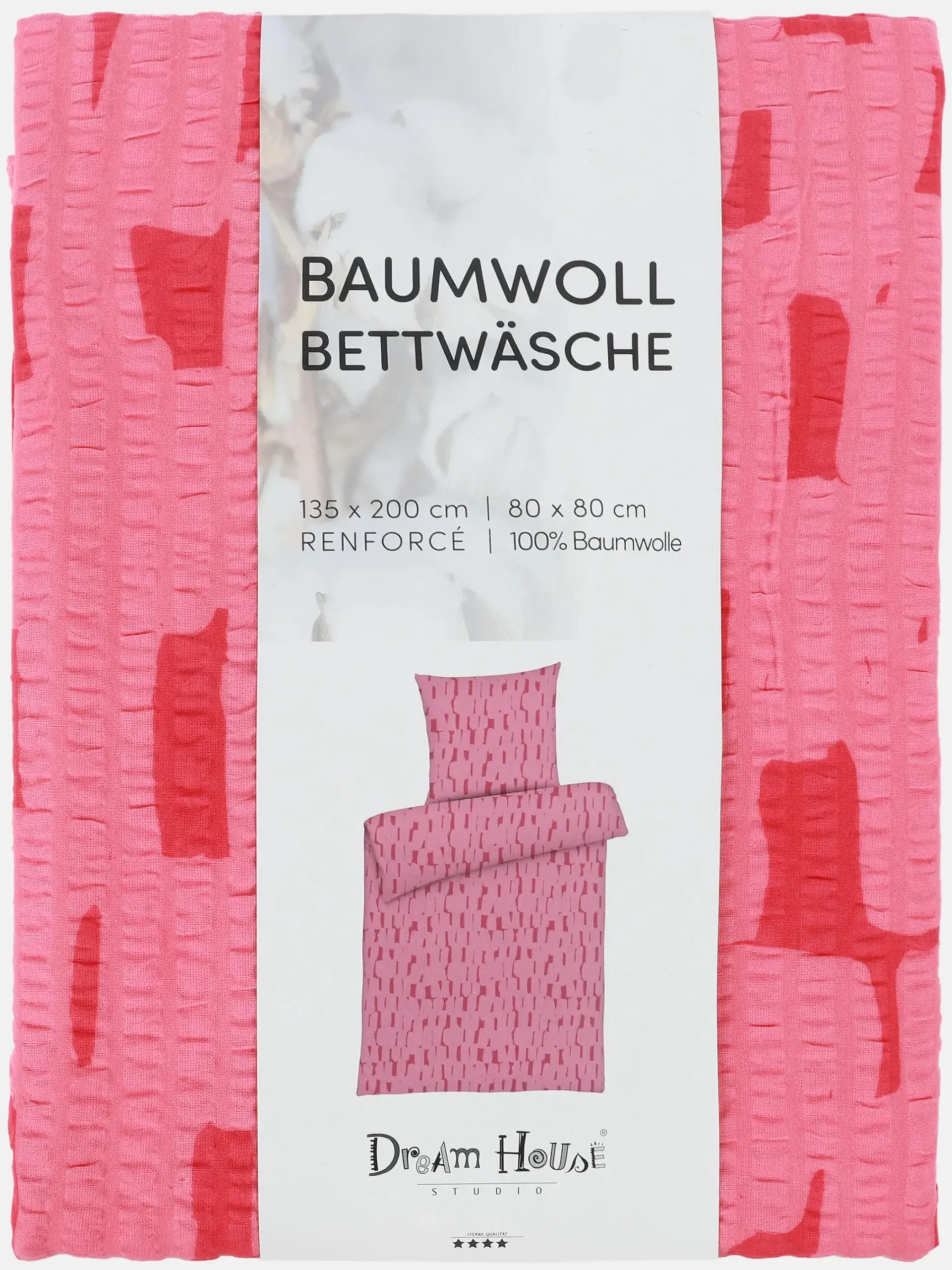 Dream House Seersucker Bettwäsche, 135x200cm