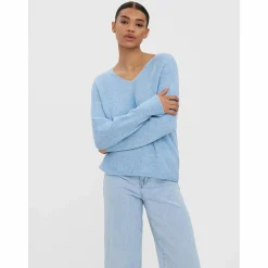 Damen Vero Moda VMCREWLEFILE LS V-NEC Strickpullover