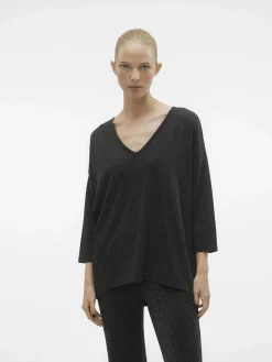 Damen Vero Moda VMKANVA 3/4 GLITTER V Pullover mit Glitter