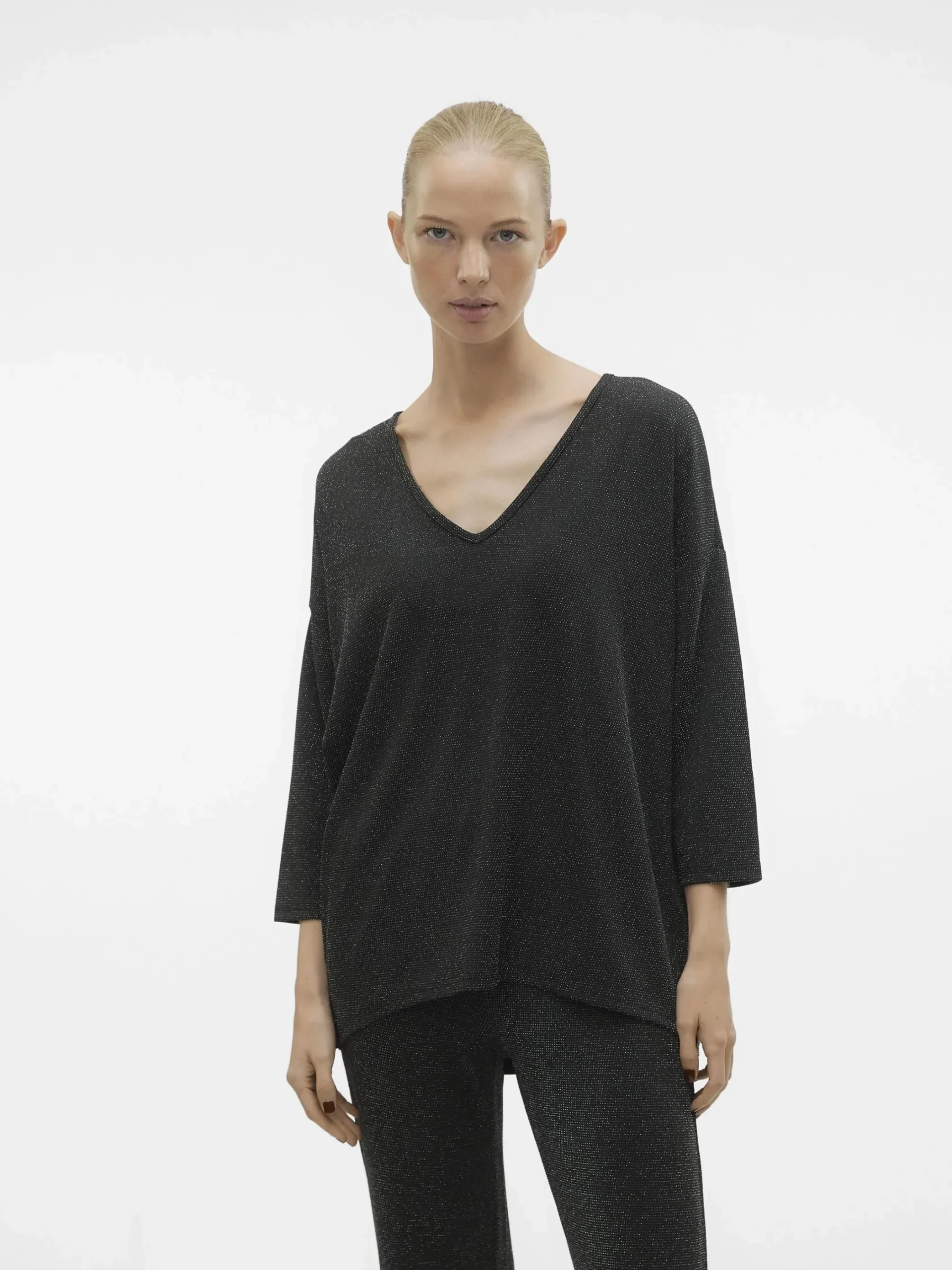 Damen Vero Moda VMKANVA 3/4 GLITTER V Pullover mit Glitter