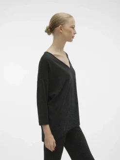 Damen Vero Moda VMKANVA 3/4 GLITTER V Pullover mit Glitter