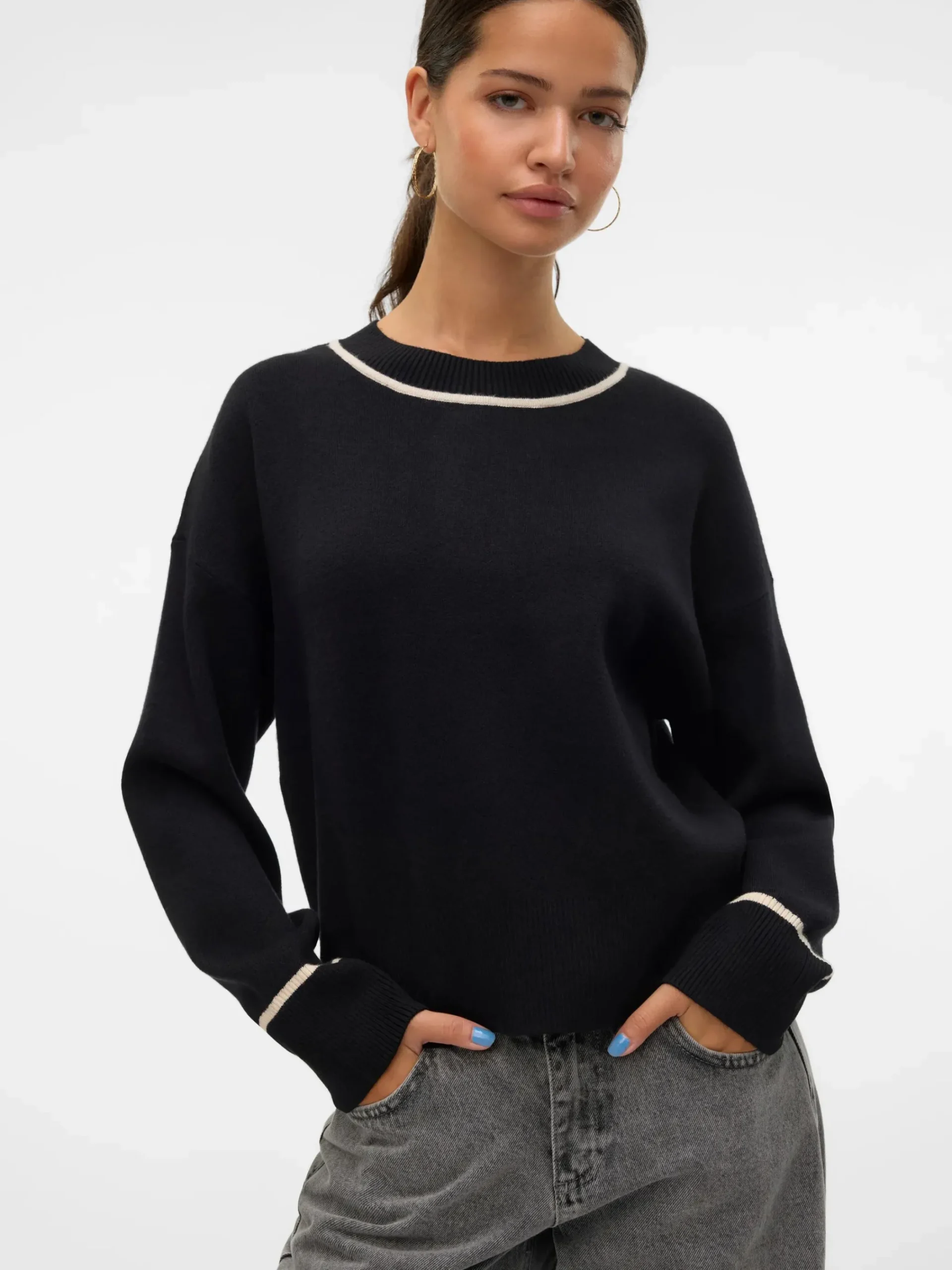 Damen Vero Moda VMSABA LS O-NECK CONT Pullover